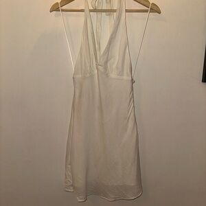 Halter white linen dress!